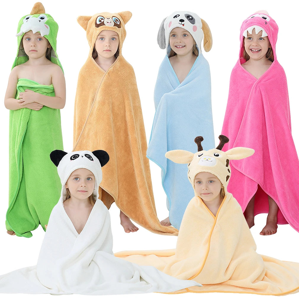Michley Design Your Own Polyester Animal Microfiber Recycled Kids Hooded Towel Quick-Dry Child-Proof Bathroom Use MegaBDM
