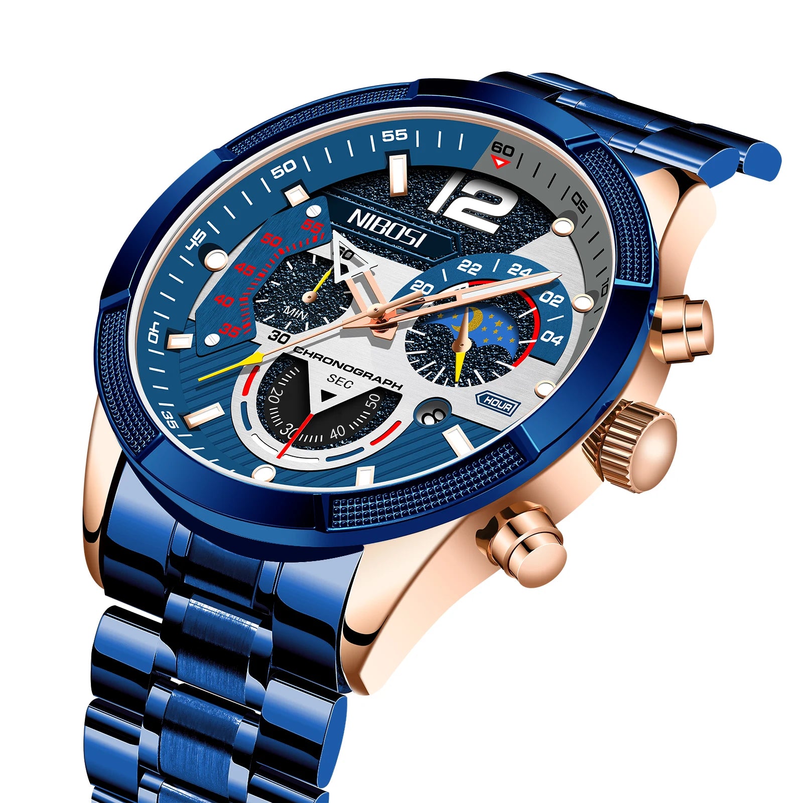 NIBOSI 2397 Luxury Business Quartz Watch Luminous Stainless Steel Men Watch Customize Logo  Wristwatch