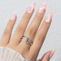 Factory Wholesale 24pcs ABS Almond Two-Tone Printing Press-On False Nails Artificial Nail Tips Stylish Model Design Quality Nail