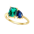 OL1037 Abiding Fine Jewellery New Listing Pear Nano Blue Sapphire Square Lab Colombian Emerald 925 Sterling Silver Woman Rings