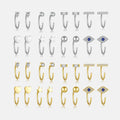 FUAMAY London Gold & Rhodium Plated Bohemian Zircon Heart Hoop CC Luxury Jewelry Dewdrop Huggie Earrings Party Gift