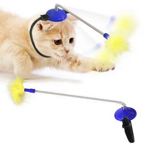Wholesale Funny Pet Stick Toy With Feather Cat Stick Chasing Toy Springiness Pet Neck Toy