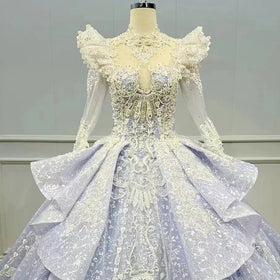 Luxury Fashion High Neck New Prom Evening Ball Gown Dress Jancember WN049