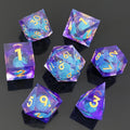 DND Dice Manufacturers Polyhedral Sharp-Edge Quicksand Liquid Core Resin Dice Set for Game Lover