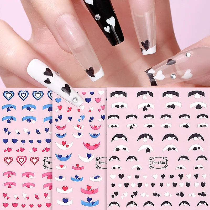 Wholesale Luxury Packaging Gel Nails Sticker Custom 3D 5D Designs Gold Silver UV Nail Decals Sticker Ongle for Nails Kids