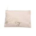 Wholesale Custom Bridesmaid Gifts Blank Reusable Cotton Canvas Makeup Pouches Cosmetic Bag With Golden Zipper