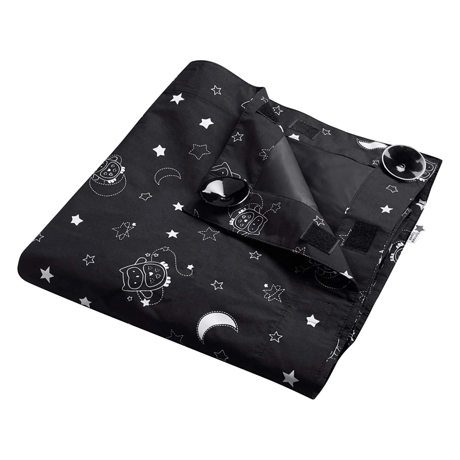 Anywhere Portable Travel Stars Curtain Vintage Printed Pattern Adjustable Temporary Blackout Shade Suction Cup Installation