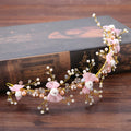 Wholesale Elegant Wedding Crystal Pearl Head Bridal Flowers Hair Band Accessories Flower Hair Decorations