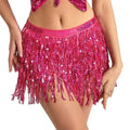 Women's Sparkly Sequin Belly Dance Polyester Skirt Costume Tassel Hip Scarf Skirts Wrap for Performance Christmas Carnival