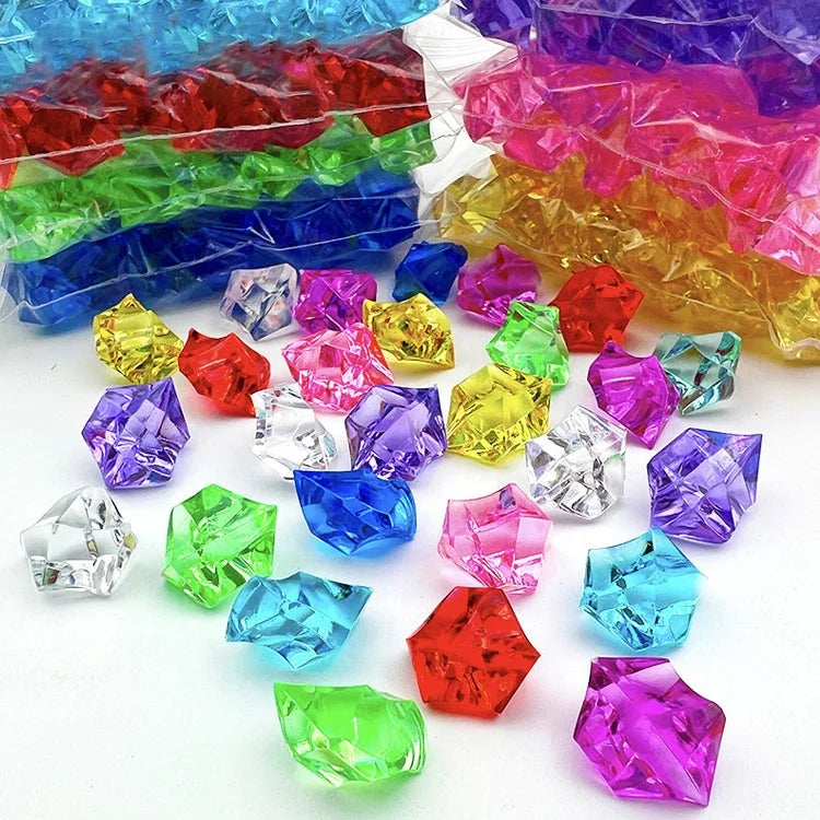 Multicolor Plastic Ice Cube Gems Jewels Acrylic Rock Crystals Treasure Diamonds Crystal Crafts
