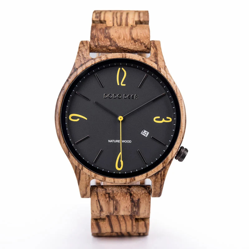 2020 for Luxury Calendar Wrist Watch Miyota Quartz Black Sandalwood Case Customized Antique Business Charm Fashion Style