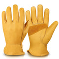 Premium Genuine Grain Cowhide Leather Reinforced Patch Palm Wrist-Length Work Gloves Durable Breathable Eco-Friendly Four