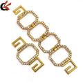 Gold Metal Bikini Connectors with Rhinestone Ring Type Buckles for Beachwear & Bikinis Accessories