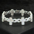 Rapper Luxury Fine Jewelry Moissanite Infinity Cuban Link Cross Cuban Bracelet Factory Direct Sale for Man
