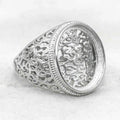 Sterling Silver 13*18/14*17/18*23/18*25mm Semi Mount Man Ring Blank Bezel Setting S925 Base Without Center Stone for DIY Inlay