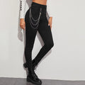 Women's Casual Black Stretch Denim Jeans Mid Waist with Washable Stretch Fabric Skinny Style