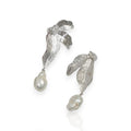2025 Baroque Silver Color Earrings Platinum Plated Brass Textured Floral Leaf Jewelry Vintage Wedding Party Gifts for Women