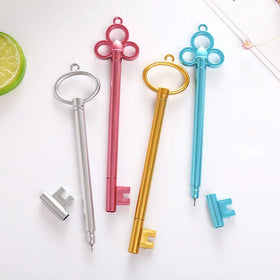 Wholesale Fancy Plastic Retro Key Shape Black Ink Ballpoint Pen for Promotion
