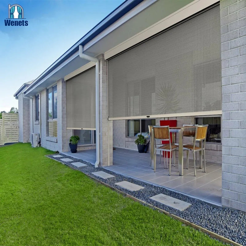 Customize Motorized Outdoor Shades Smart Patio Blinds Compatible with Alexa Google