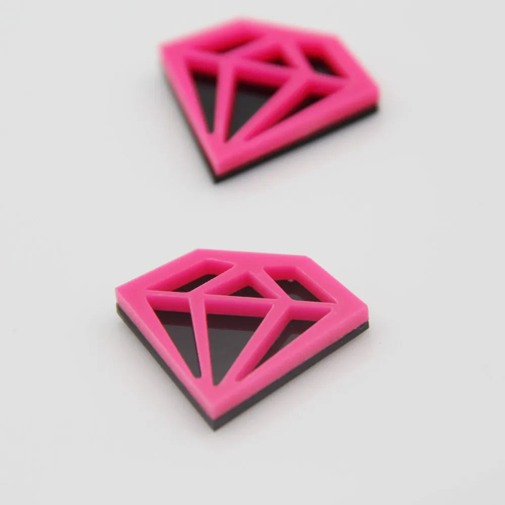 New Fashion Hiphop Punk Resin Jewel Earings Pink Black Big Diamond Acrylic Stud Earrings for Women Party Jewelry