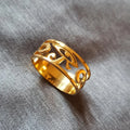 Myshape Ancient Egyptian Symbol Eye of Horus Ankh Cross Ring Protection Amulet Stainless Steel Couple Rings