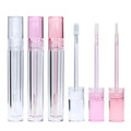 Hot Sale 7.8ml PETG Cylinder Private Label Lip Gloss Container Full Clear Pink Red Custom Logo Tubes with Brush