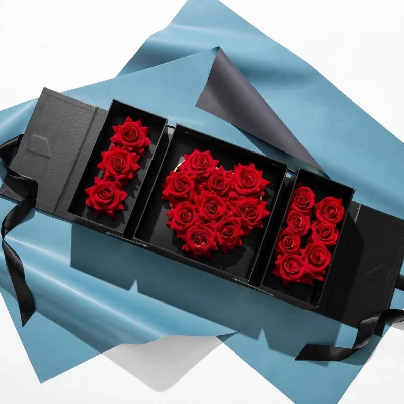 Luxury I Love You Flower Packaging Gift  Box  for Present Paper Boxes Mother's Day Boxes with Ribbon