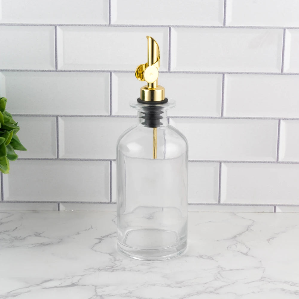 White Matte Glass Bottled Pouring Syrup Pump Dispenser Wide Mouth Olive Oil Mason Jar with Sealing Rubber Stopper Flip Cap Lid