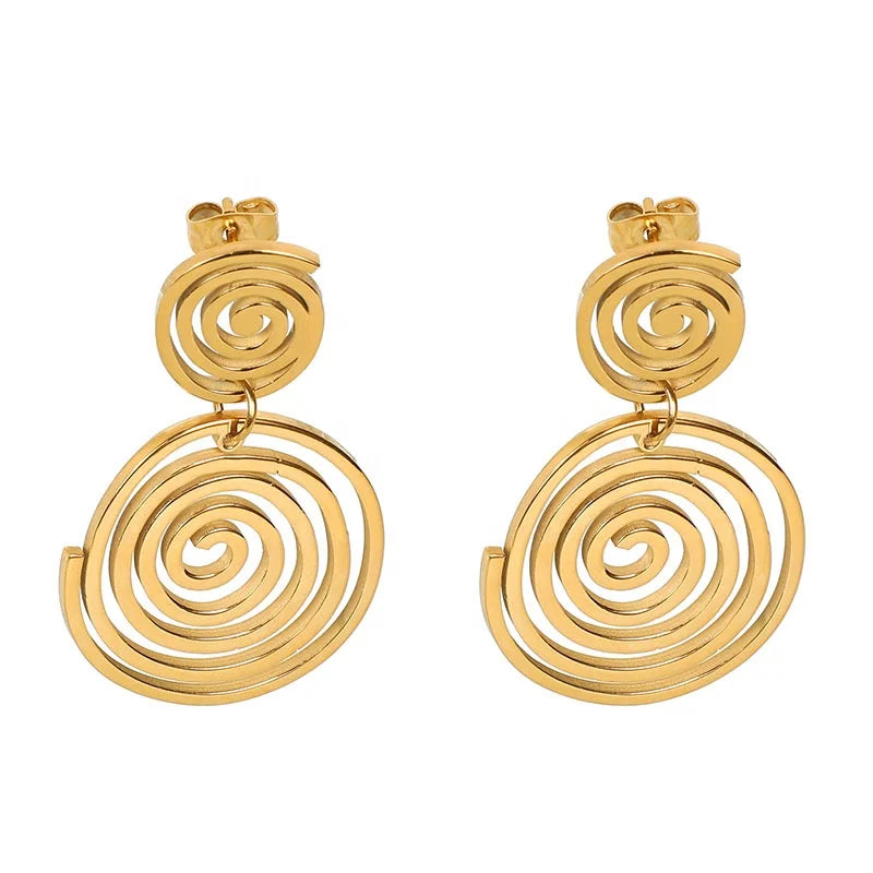 Donut Earrings Nightclub Temperament Circle Studs Retro Fashion Stud Earrings for Women
