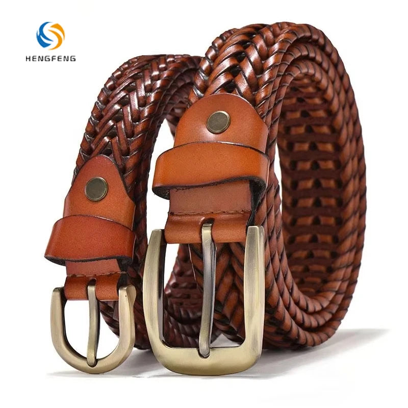 Luxury Belts Women for Men Casual Black Logo Knitted Jeans Designer Leather Belt Genuine Belt Buckles for Leather