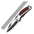 2025 Custom Knife Portable Stainless Steel Blade Pocket Folding Wood Handle Camping Survival Knife Steel Blade OEM Support
