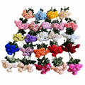Hot Sale 9 Heads Silk Rose bunch Artificial Flowers Rose Bouquet for Wedding Decoration