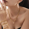 European and American Fashion Stainless Steel Romantic Christmas Zircon Bell Necklace Bracelet Jewelry Gift Suit