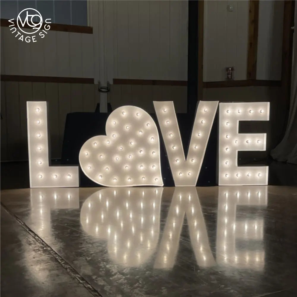 Vintage 4FT Large Marquee Light up Letter Sign for Weddings LED Love Letters Office Decor with Wholesale Price