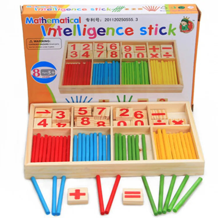 Wood Kids Calculate Board Learning Crafts Educational Tools Toy Children Toys Stick