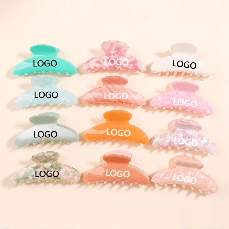 Midairy Hot Sell Classic Clips Custom logo High Quality Acetate Hair Claw for Girls Ladies Hair Accessories 880039 108x46mm
