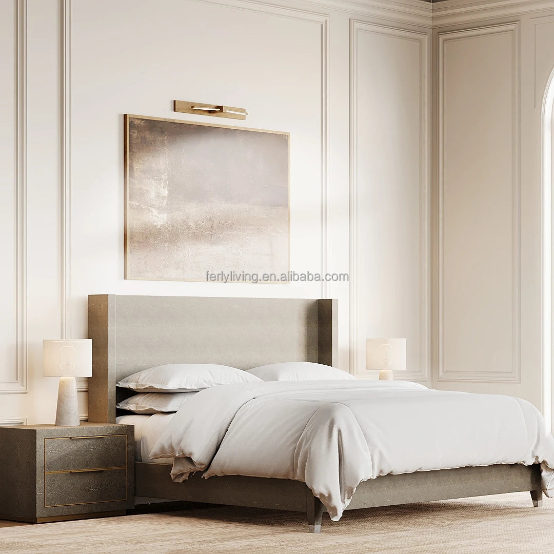 FERLY Luxury Modern Comfortable Full Size Bedroom Furniture Set American Design Sofa Bed with Wood Material