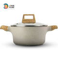 Guaranteed Quality Corrosion Resistant Aluminum Alloy Glass Cover Wood Hand Grip Modern Design Big Casserole Non Stick Cooking