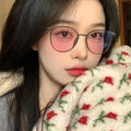 Anti Blue Light and Color Changing Glasses for Women Myopia Eyeglasses Round Glasses Unisex Eyewear Eyeglasses Frames