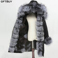 OFTBUY X-long Parka Waterproof Fabric Winter Jacket Women Real Fur Coat Natural Raccoon Fur Collar Hood Fox Fur Liner Detachable