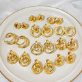 Classic Vintage Small Twist Knot Earrings Metal Gold Plated Jewelry Geometric Round Twisted Stud Earrings for Women