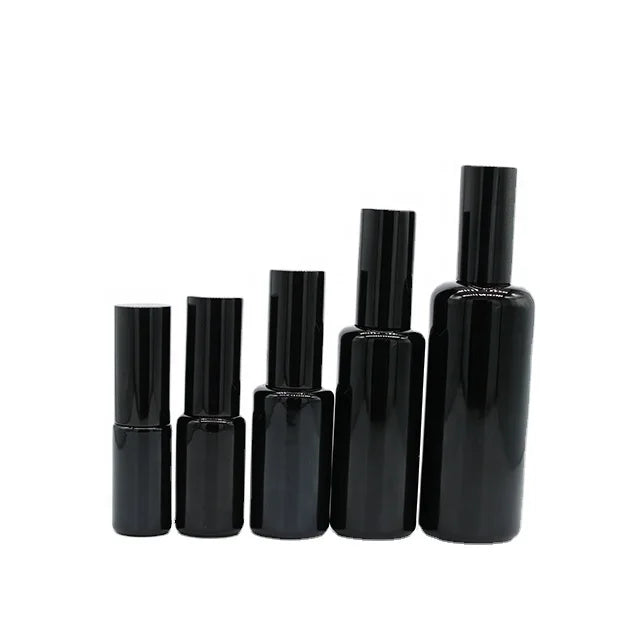 Hot 5ml 10ml 15ml 20ml 30ml 50ml 100ml Glossy Black Fine Mist Pump Empty Perfume Essential Oil Glass Spray Bottle