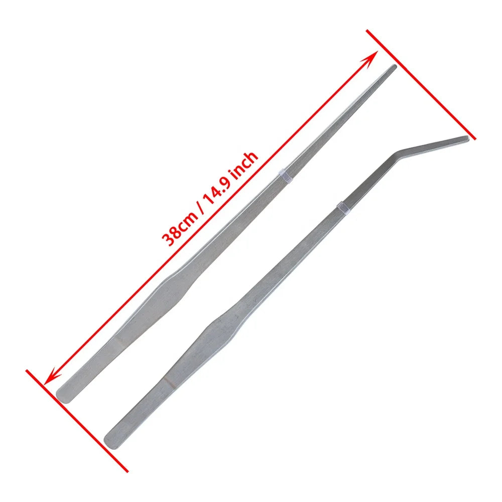 38cm 15 Inch Aquarium Tweezers Reptile Stainless Steel Straight and Curved Long Tweezer for Aquarium