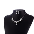 Exquisite Women's Copper Alloy Silver Plated Bridal Jewelry Set Romantic Teardrop Pearl Luxury Zircon Micro Insert Wedding