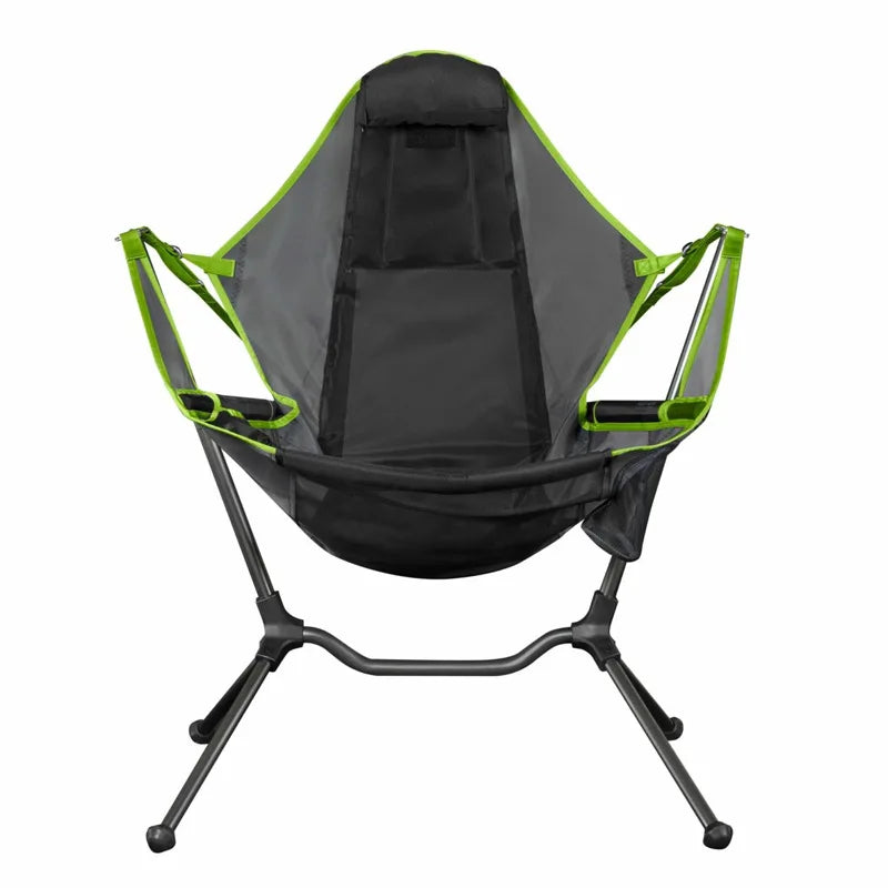 MINGCHAN Wholesale Lightweight Heavy Duty Camping  Folding Chairs Outdoor Rocking Chair with Side Pockets and Cup Net Bag