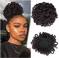 Faux Locs Hair Ponytail Short Afro Style Hair Bun