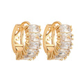 Welwish 18K Gold Plated Brass Zircon Huggie Earring Custom Ins Style Pendant Earrings for Girls for Wedding Party or Gift