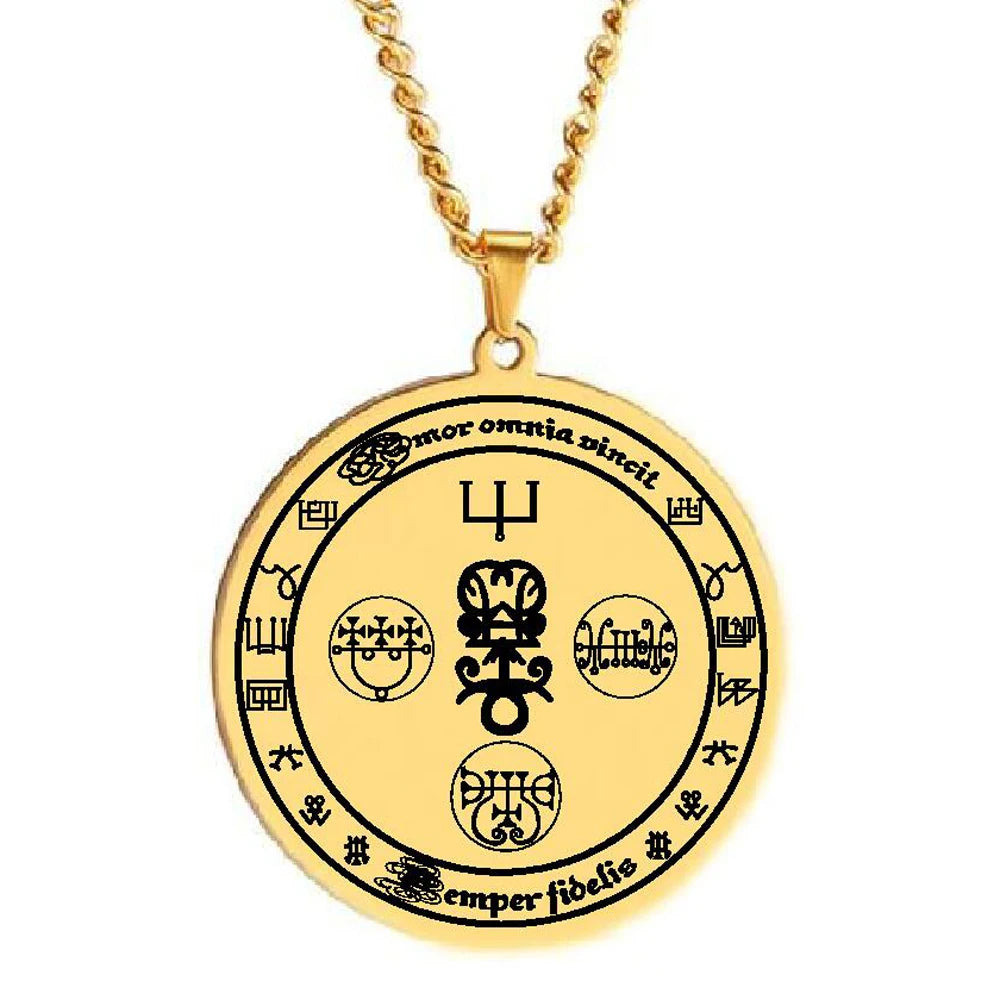 Guardian Angel ZEPAR Astaroth Spiritual Love Amulet Siegel Inspired Special Binding Talisman Stainless Steel Pendant Necklace