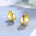 18K Gold Platred Cooper Drop Circle Ear Buckle Water Droplet Shaped Ear Buckle Women Hoop Earrings Hoop Gift Fancy Jewelry