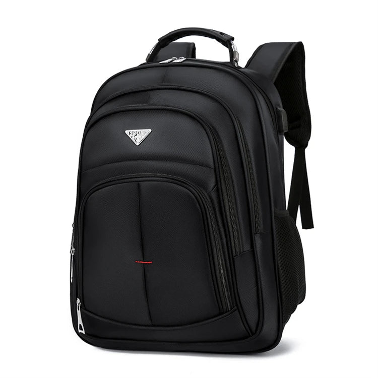 Portable Fashion Waterproof Zipper Latest Designs Oxford USB Outdoor Sport School DAY BACKPACK 20-36L for Men Women Black Adults